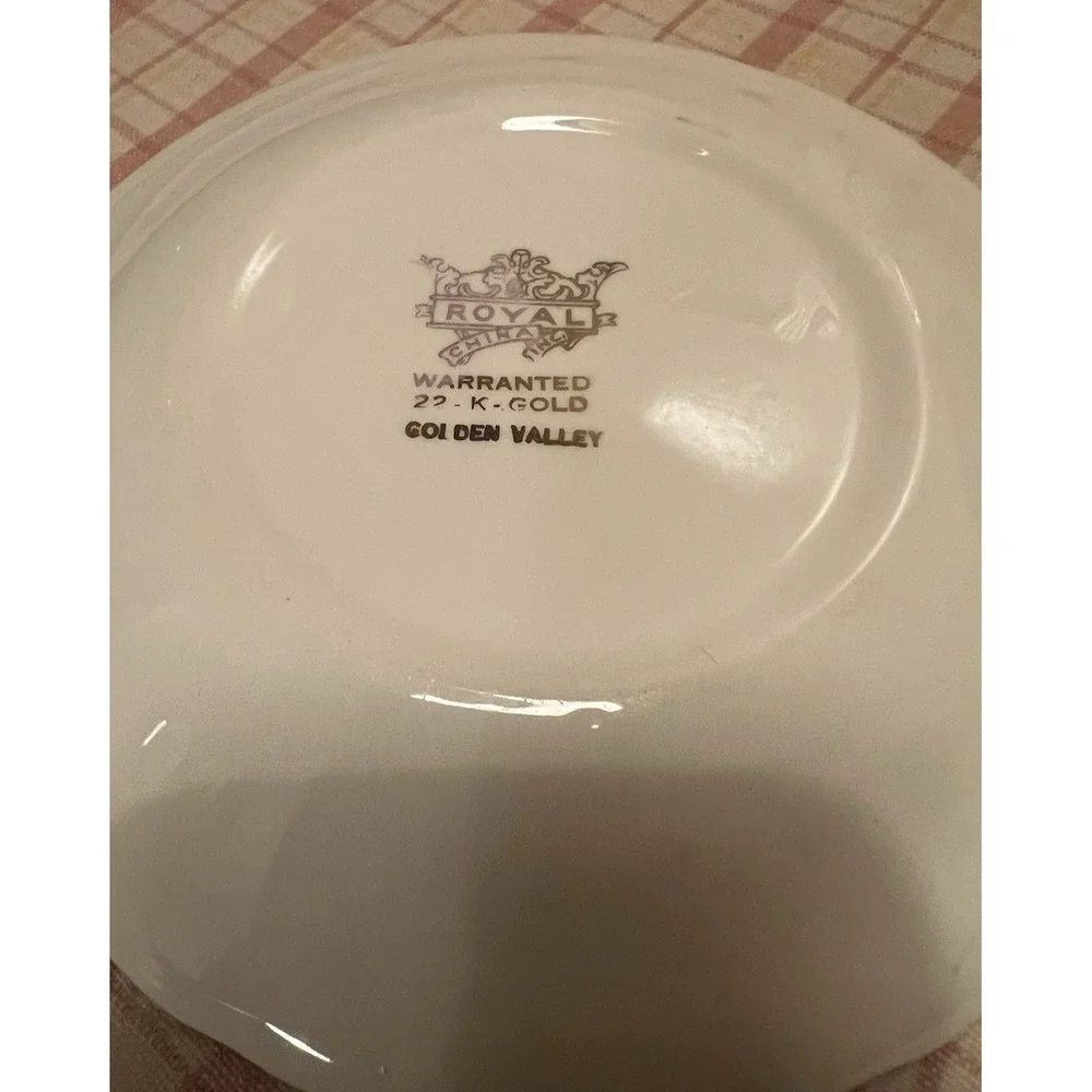 Vtg Royal China‎ 22K Lily Of The Valley Bread & Butter Plates Scalloped Set of 4